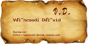 Váncsodi Dávid névjegykártya
