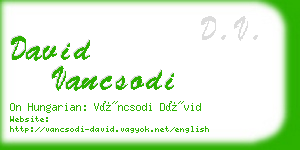 david vancsodi business card